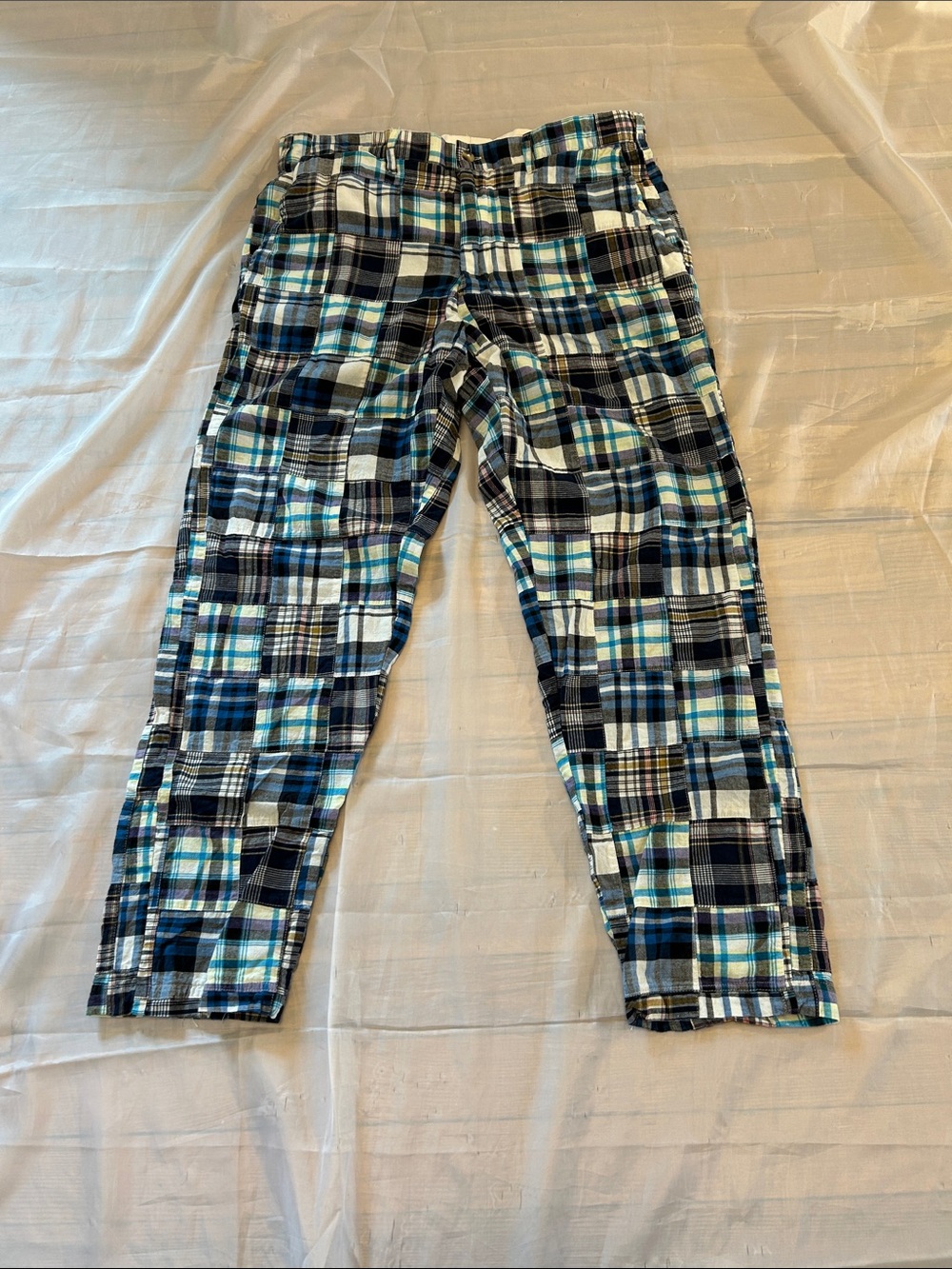 Sold Castaway men’s Plaid Joggers in Blue, Black, and White